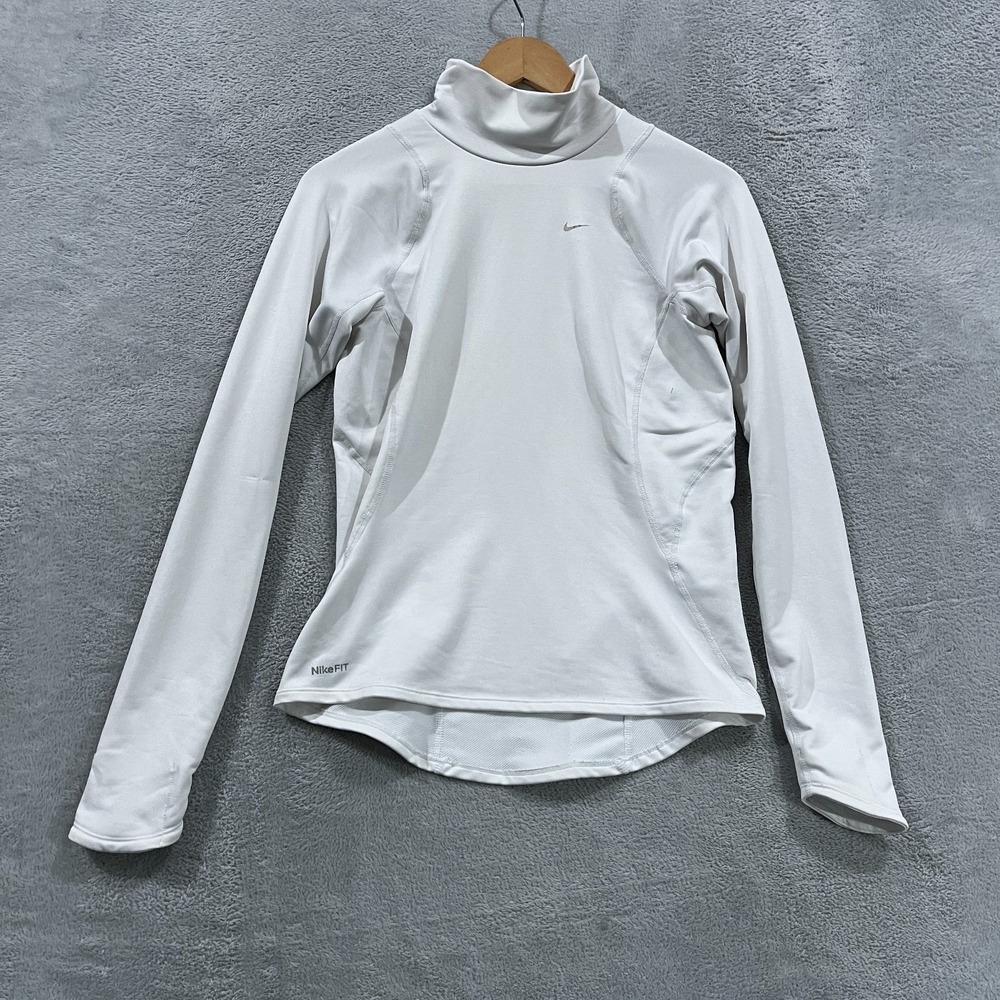 Nike Women's Small Fit-Dry Mock-Neck Long-Sleeve Training Workout Top 289700‎